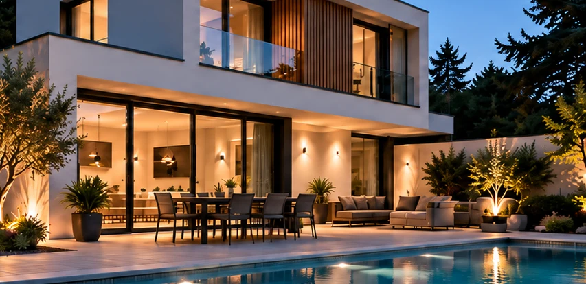 Maison contemporaine et terrasse, visuel du catalogue IFC